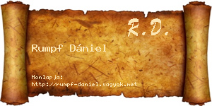 Rumpf Dániel névjegykártya